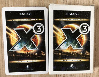 Eine Packung Spielkarten Werbung Deep Silver X3 REUNION Videospiel