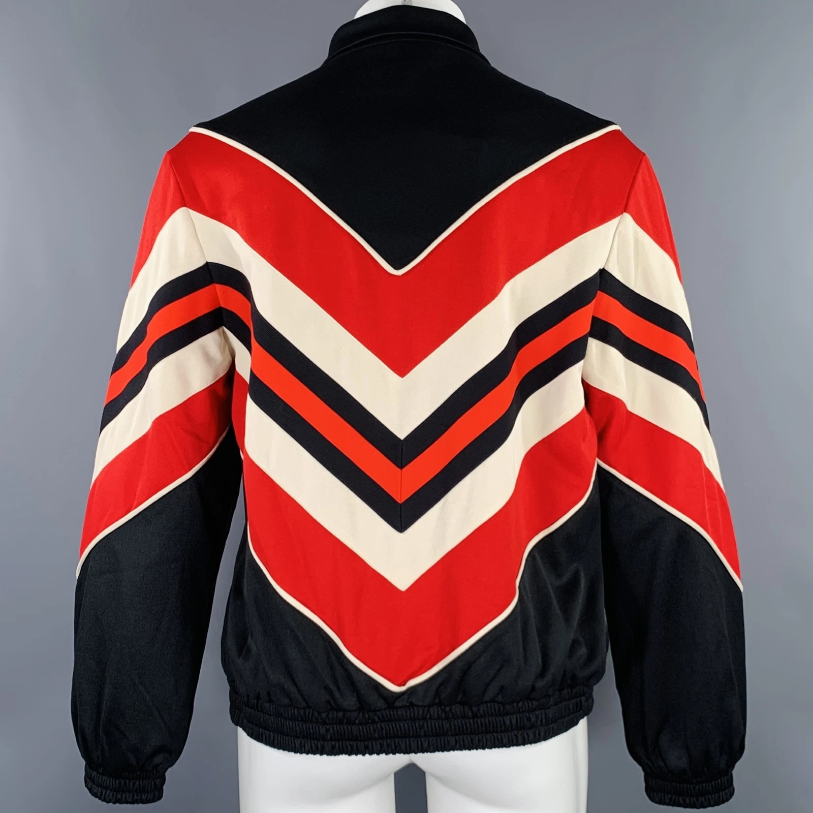 Giacca Gucci 2019 Taglia S Nera Rossa Ricamata Poliestere Cotone Cerniera