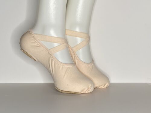 Angelo Luzio 248A Remie 4 Way Stretch Ballet Slipper Peach - Picture 3 of 9