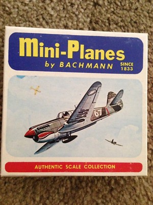Vintage Bachmann Mini Flugzeuge P-40 Fliegen Tiger mit Original Kiste 8001/59