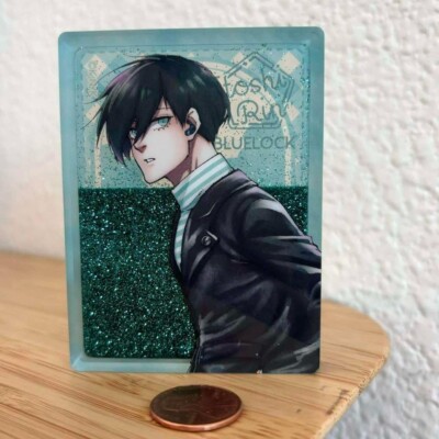 Rare QUICKSAND blue lock exhibition acrylic prism block NEW Itoshi Rin