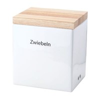 Continenta Vorratsdose Mit Holzdeckel 18 X 15,5 X 20,5 Cm Rechteckig, Weiß