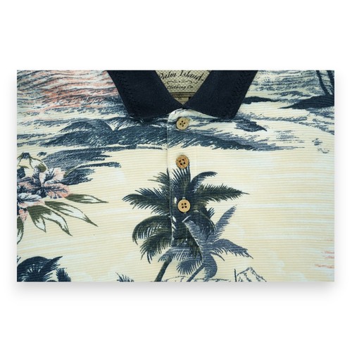 Palm Island Men's Polo Shirt Palms All Over Print Size XL Short Sleeve - Picture 4 of 5