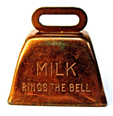 1930's MILK RINGS THE BELL MD. & VA. MILK PRODUCERS advertising hand held bell
