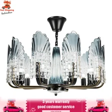 10-Light Modern Elegant LED Crystal Glass Pendant Lamp Chandelier Ceiling Light