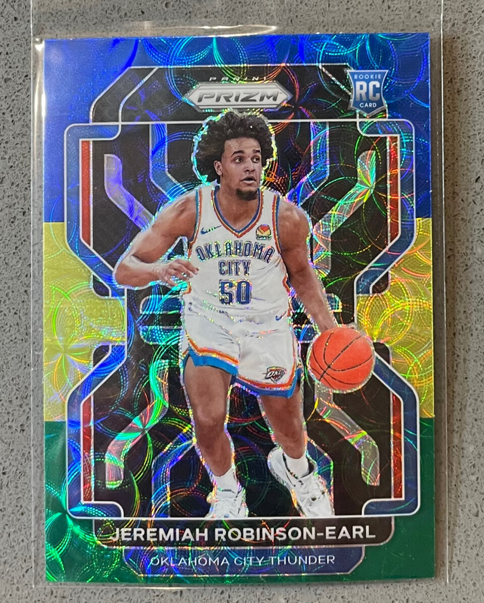2021-22 Panini Prizm #319 Jeremiah Robinson-Earl Blue Yellow Green Choice Rookie