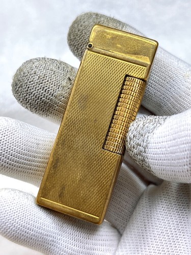 Vintage Dunhill Rollagas Gold Plated Lighter - Work Great