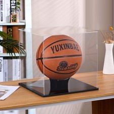 Clear Acrylic Display Case UV Protected Basketball Holder with StandDisplay C...