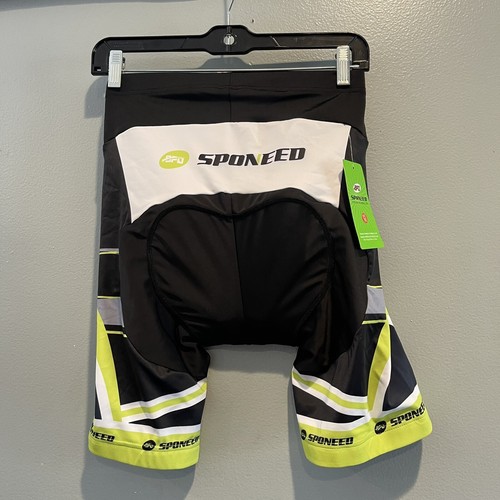 Sponeed Cycling Shorts Men’s Medium Green Black And White Padded Bike Shorts - Picture 6 of 19