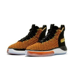 orange black and white basketball shoes