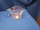 Vintage Pyrex 2 Cup Measuring Clear Glass Pitcher Red PrintNew With Original Tag