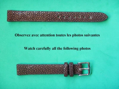 13 mm 14 mm BRACELET GALUCHAT VÉRITABLE MARRON HORS DU COMMUN CE GRAIN POLI - Photo 1/4