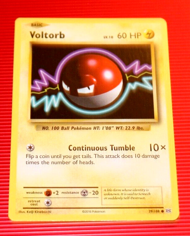 Voltorb Lv.10 60 HP 2016 Collectible Pokemon Card No. 39/108