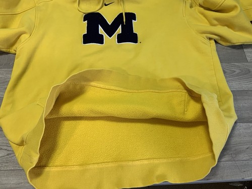 VTG Nike Michigan Center Swoosh XL Hoodie Sweatshirt Wolverines Team Apparel - Picture 15 of 20