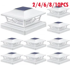 2-10 Pack Outdoor Light Solar Post Deck Fence Cap For 4x4 6x6 Bright Light