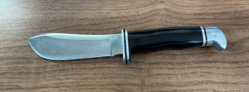 Vintage Buck 103 Skinner Knife, 1972-1986, Black Handle, Steel Fixed Blade - Picture 2 of 4