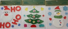  3 Reusable Window Gel Art, Christmas. Holidays Seasons Collection