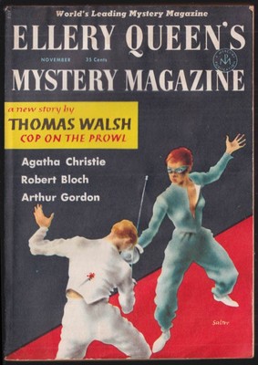 ELLERY QUEEN'S MYSTERY MAGAZINE 11 1957 Walsh Christie Bloch: GGA fencer kills