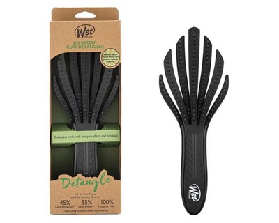 Wet Brush GO GREEN Curl Detangler Hair Brush, Ultra-Soft Bristles - Black