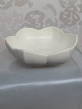 Wedgwood Moonstone Lotus Flower Bowl Vintage Norman Wilson Matte White Glaze