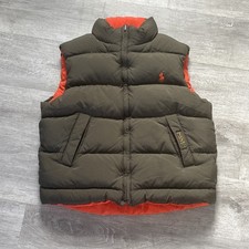 Polo Ralph Lauren Kids Green Reversible Full Zip Down Puffer Vest Sz 8