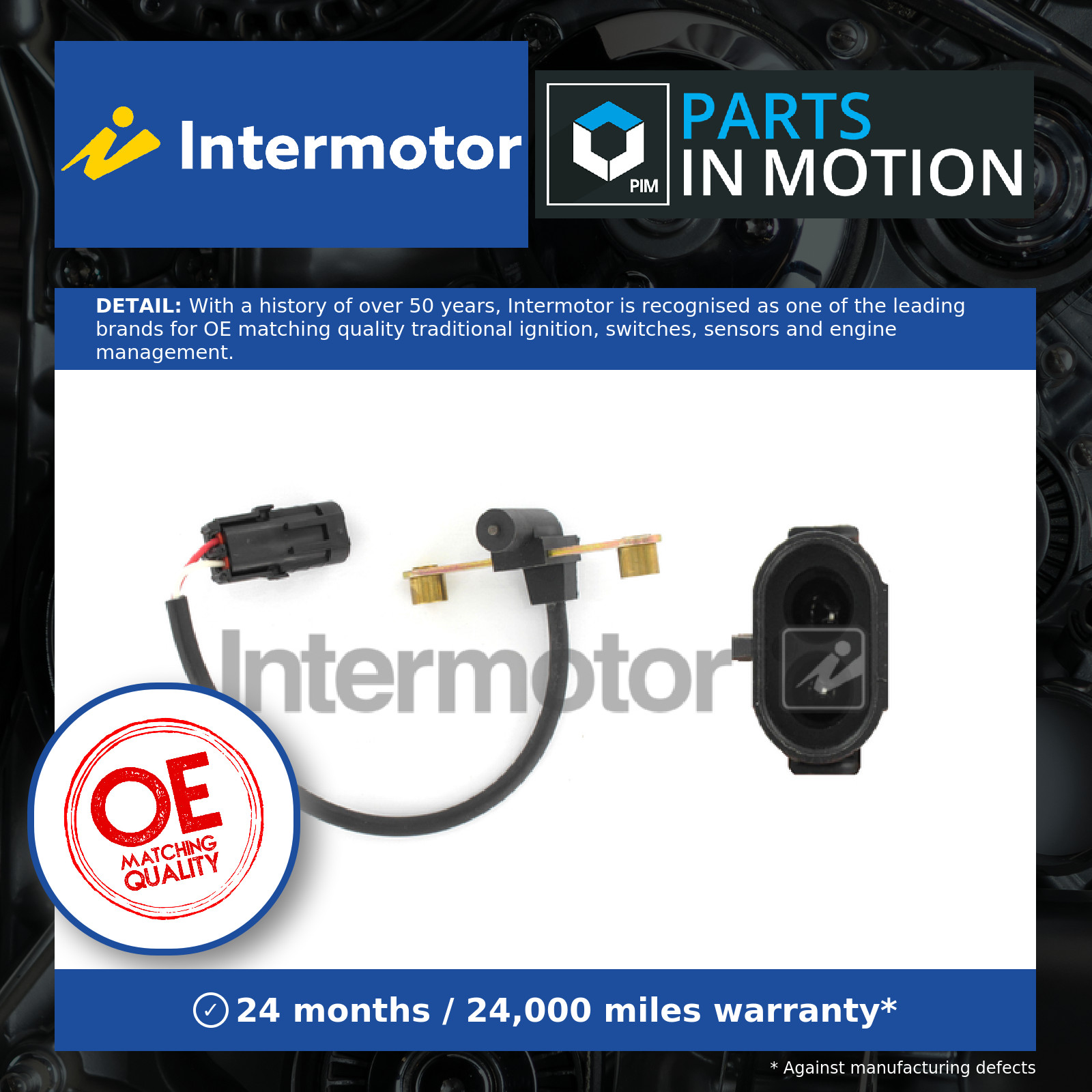 RPM / Crankshaft Sensor 18775 Intermotor 7700747549 7700850589 Quality New