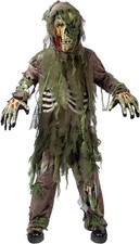 Green Swamp Zombie Costume Child Large 10-12 Years