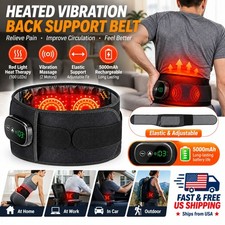 100LED Red Light Electric Heated Massage Belt Pain Relief Waist Back Support Pad