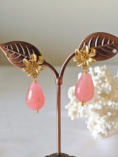 Orecchini Donna Goccia Oro Bianco con Zirconi e Smeraldo Sintetico