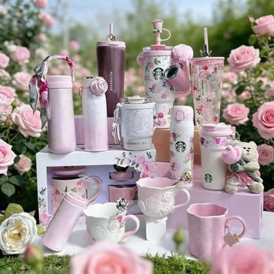 Pre Starbucks China 2026 Rose Garden Series Tumbler Bottle Mug
