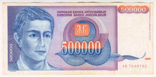 1993 Yugoslavia 500000 Dinara 7048782 Paper Money Banknotes Currency