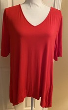 Soma Cool Nights Women  s Medium Red Short-Sleeve Pajama Top Pullover EUC