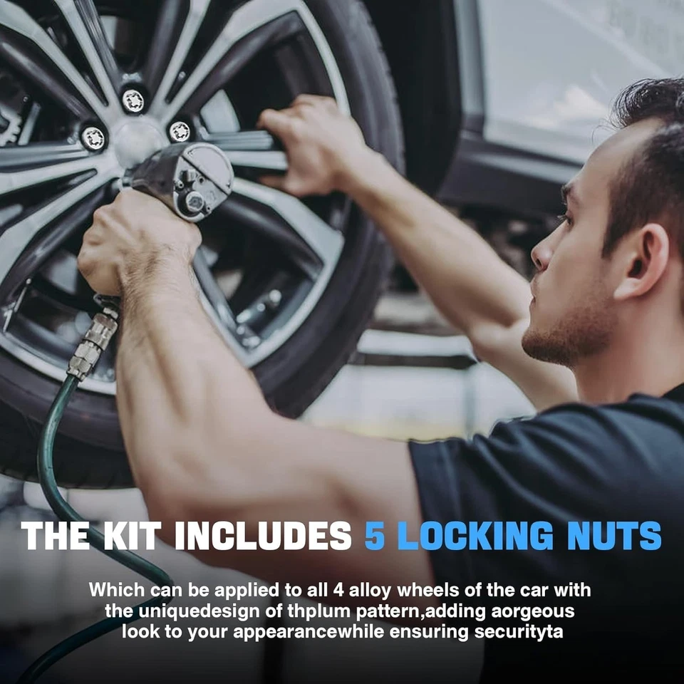 Conjunto de porca de trava de roda M12x1.25 antirroubo compatível com Nissan Subaru Toyota Infiniti 24 - Imagem 4 de 4