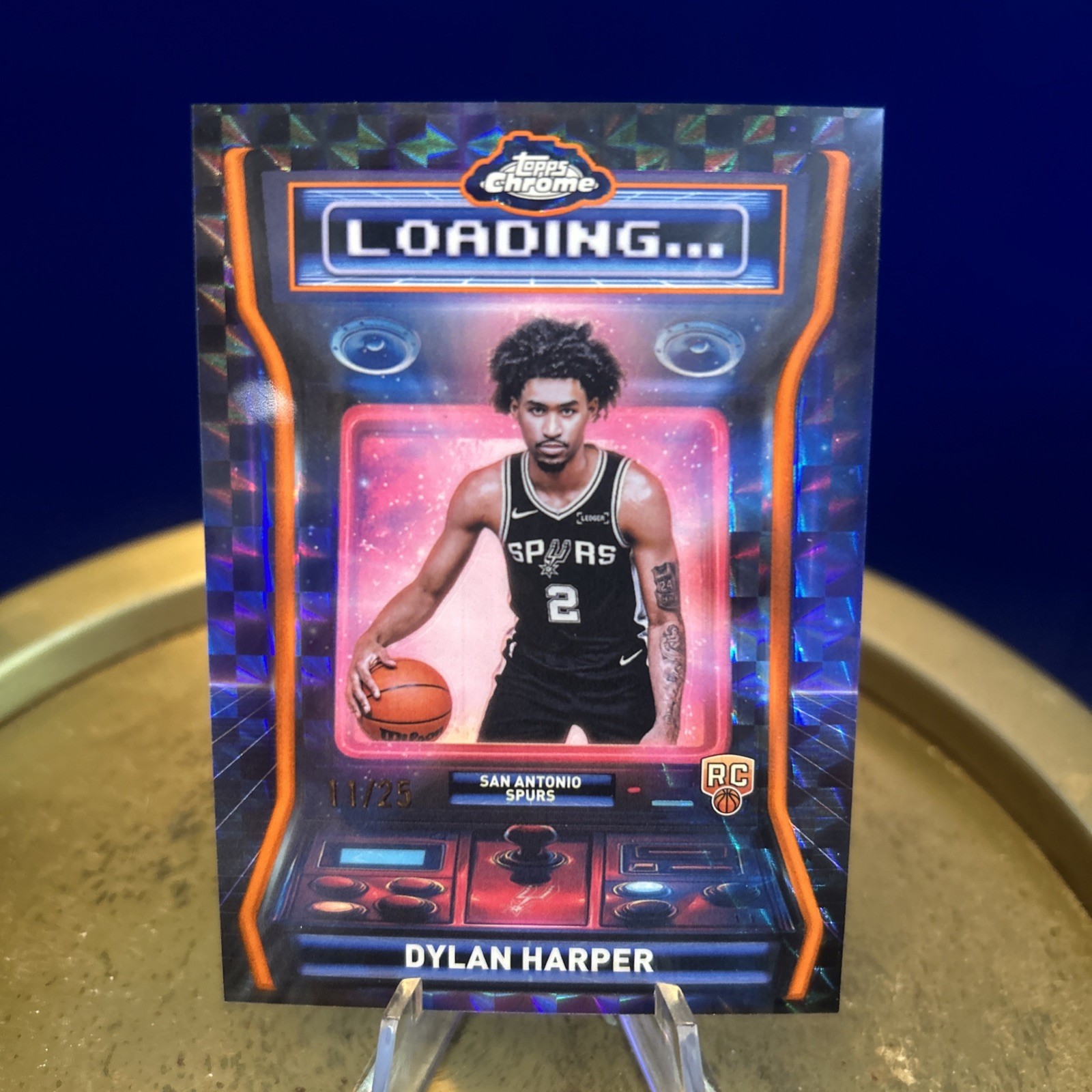 2025-26 Topps Chrome Dylan Harper Loading Geometric Orange Refractor /25 RC DD6