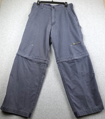 Vintage 77 Bugle Boy Pants Mens 32x30 Blue Cargo Convertible Baggy Skater