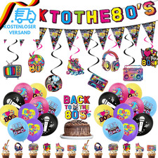 80Er Party Deko Banner Ballons - 43 Stück 80S Geburtstag Dekorationen Mit Back t