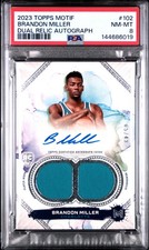 2023 TOPPS MOTIF DUAL RELIC AUTO #102 BRANDON MILLER ROOKIE RC /49 PSA 8