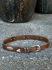 Vintage Latigo Leather Belt with Silver-toned Hardware Women's Size 26