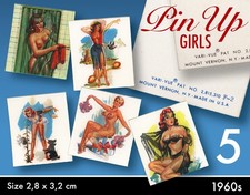 5 VARI VUE FLICKER WACKELBILDER PIN UP GIRLS USA 1960s SEXY LENTICOLARE capelli rossi