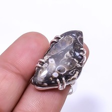 Turritella Agate -Wyoming 925 Sterling Silver Ring s.9 R20, Christmas Gift