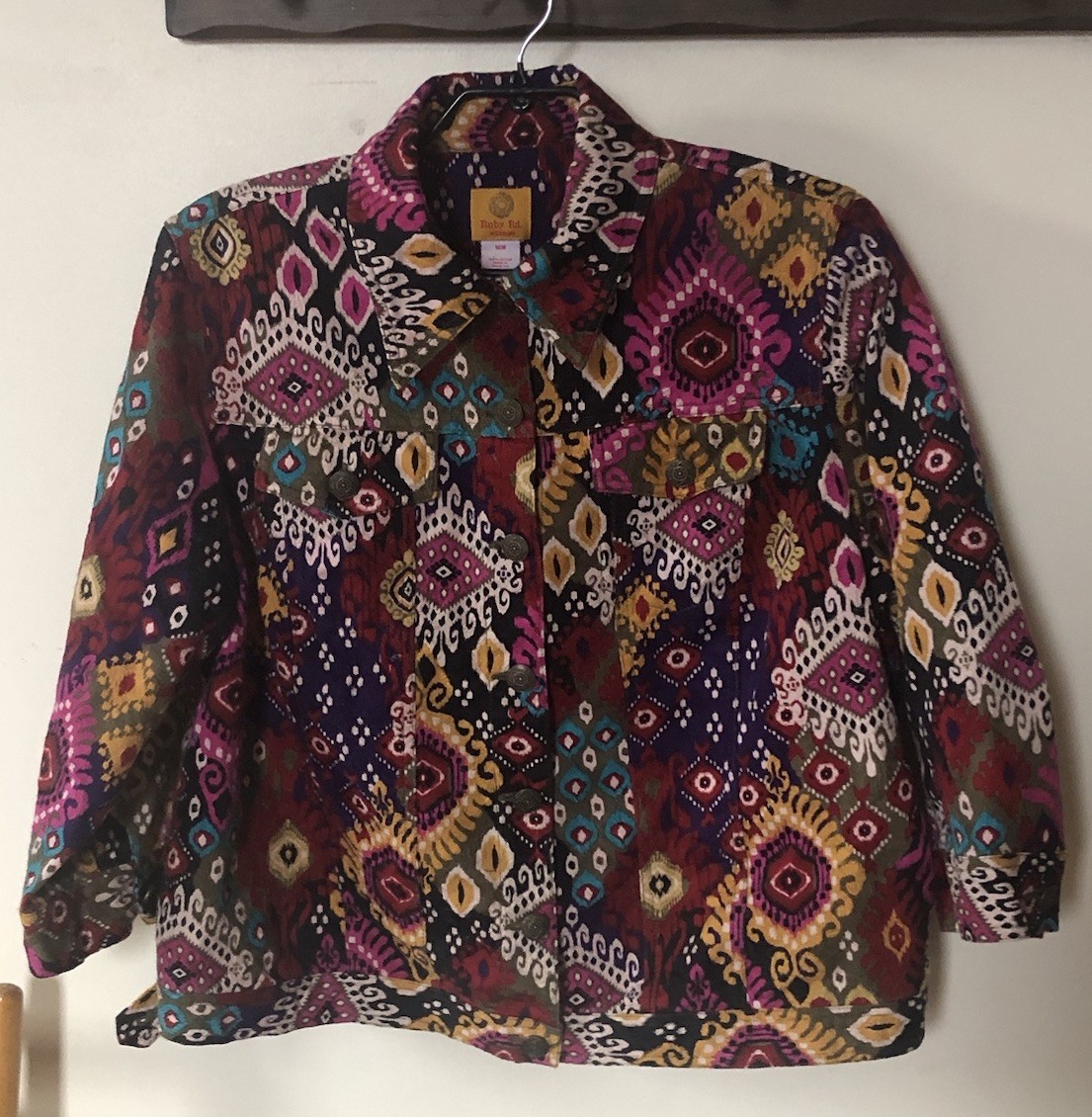 Ruby Rd 16W Colorful Button Up Shacket Jacket 100… - image 1