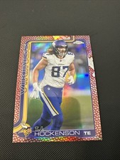 TJ Hockenson 2025 Topps NFL Chrome Parallel Football Leather Refractor Vikings 