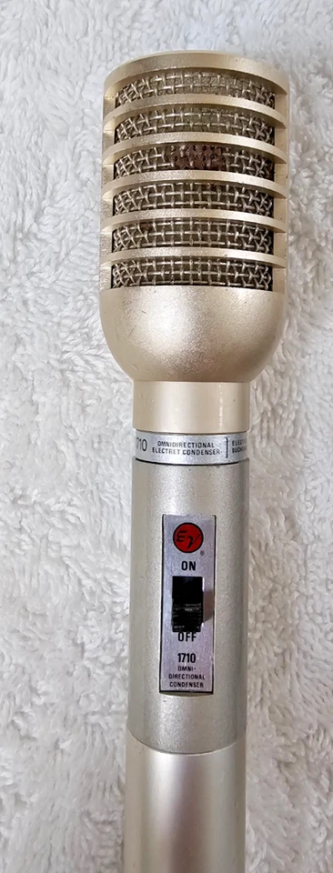 Micrófono condensador Electro-Voice 1710 de colección 150 ohmios EE. UU. con cable e interruptor Foto 2 de 4