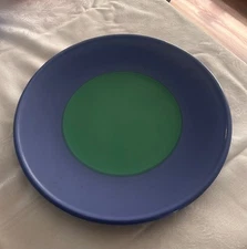 Lindt Stymeist Colorways Chop Plate / Platter 14" Diameter Green w/ Blue Outer