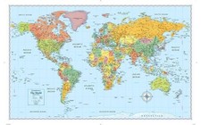 Signature Edition World Wall Map Folded , Rand Mcnally