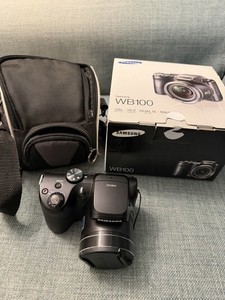 Samsung WB100 Digital Camera Black 16.2MP 26x Zoom IS Flash 3in with Case & Box