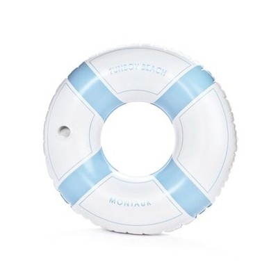 Giant Blue Lifeguard Montauk Inflatable Pool Float with Cup Cream, Blue