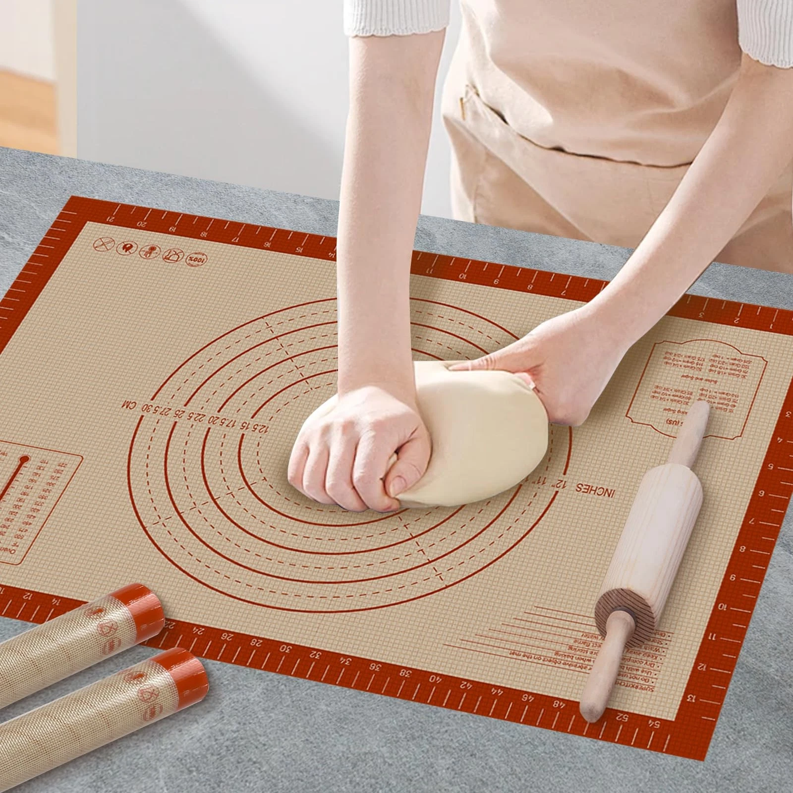 Pastry Mat, 0.7mm Extra Thick 32 x 24 Inches Large Non Stick Silicone Baking ...
Opens in a new wind