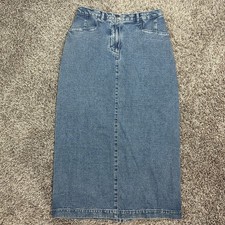 Christopher Banks A-Line Skirt Women's 6 Average Blue Denim Waisted Long