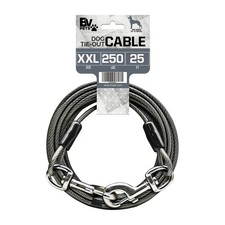 Heavy Duty Dog Tie Out Cable 25ft, 250 lbs, Reflective Leads, Swivel Clips
